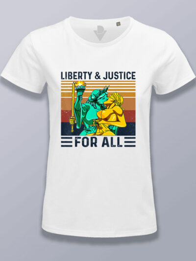 Camiseta mujer libertad y justicia para todos