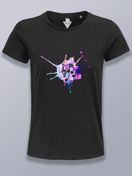 Camiseta mujer mancha musical
