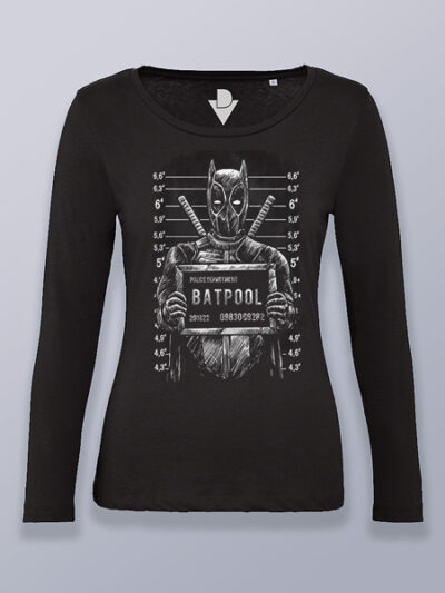 Camiseta mujer manga larga Batpool foto policial