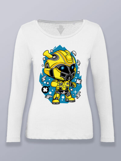 Camiseta mujer manga larga Bumblebee cabezón