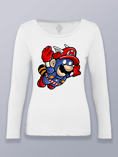 Camiseta mujer manga larga Capitán Bros mapache