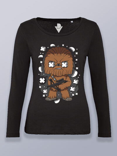 Camiseta mujer manga larga Chewbacca cabezón