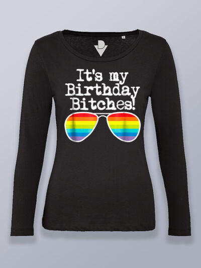 Camiseta mujer manga larga Cumpleaños gafas