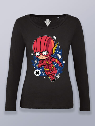Camiseta mujer manga larga Flash cabezón