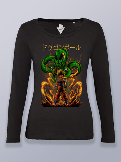 Camiseta mujer manga larga Gohan y dragón Dragon ball