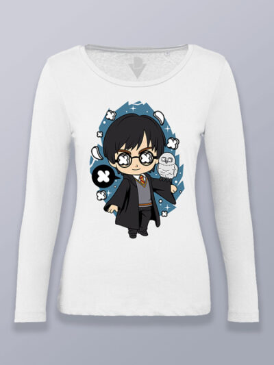 Camiseta mujer manga larga Harry Potter cabezón