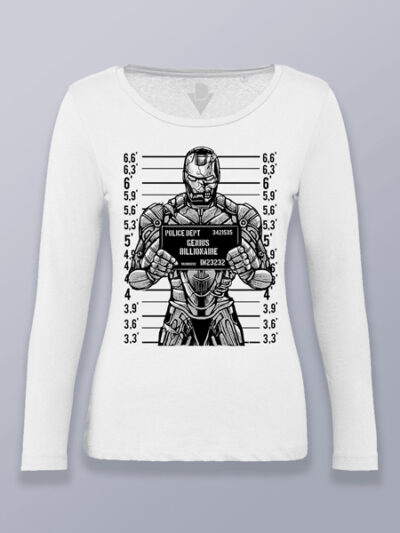 Camiseta mujer manga larga Iron Man foto policial