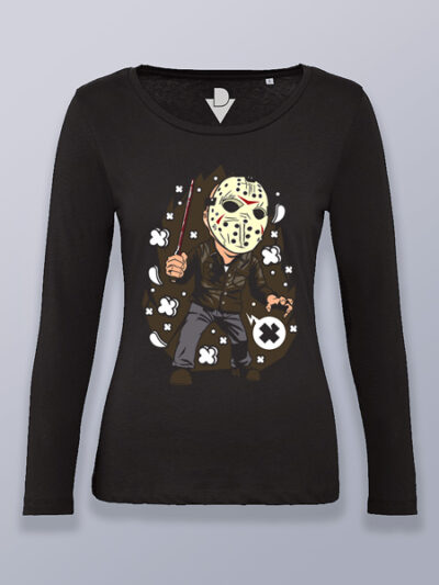 Camiseta mujer manga larga Jason Voorhees cabezón