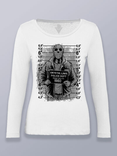 Camiseta mujer manga larga Jason Voorhees foto policial