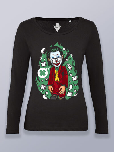 Camiseta mujer manga larga Joker cabezón
