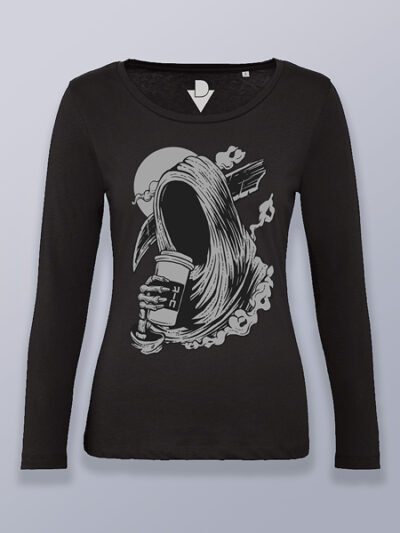 Camiseta mujer manga larga la parca tomando café