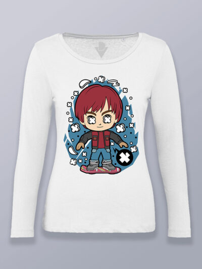 Camiseta mujer manga larga Marty Mcfly cabezón