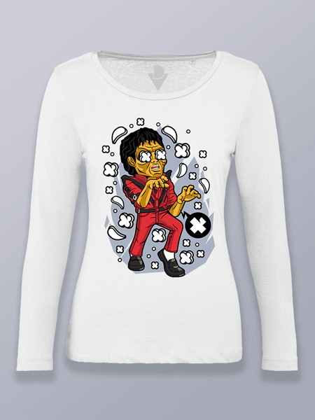Camiseta mujer manga larga Michael Jackson zombie