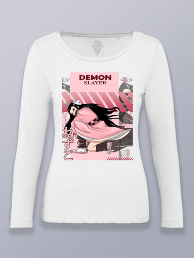 Camiseta mujer manga larga Nezuko Kamado Demon slayer