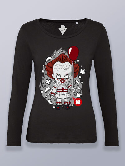 Camiseta mujer manga larga Pennywise cabezón