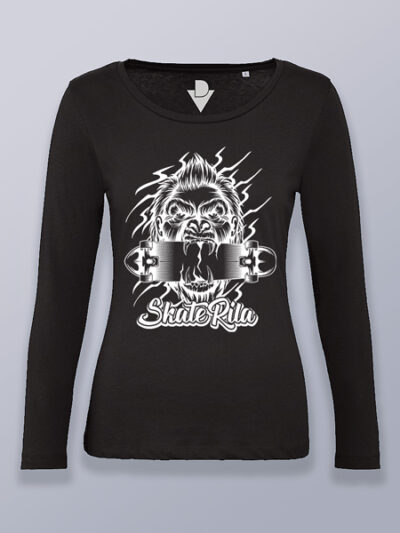 Camiseta mujer manga larga SkateRila (color blanco)