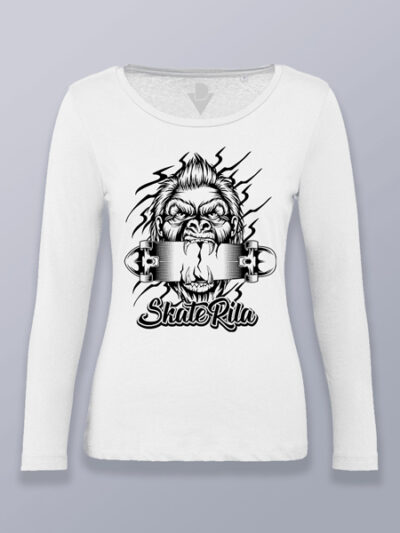 Camiseta mujer manga larga SkateRila (color negro)