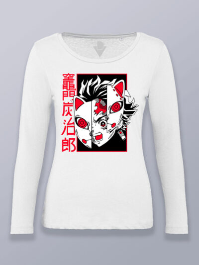 Camiseta mujer manga larga Tanjiro con máscara Demon slayer