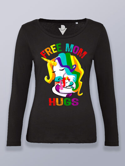 Camiseta mujer manga larga abrazo de mamá LGTBIQ+