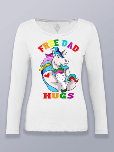 Camiseta mujer manga larga abrazo de papá LGTBIQ+