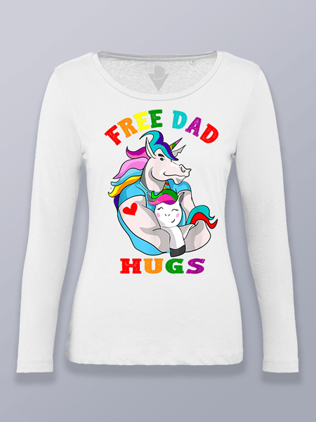 Camiseta mujer manga larga abrazo de papá LGTBIQ+