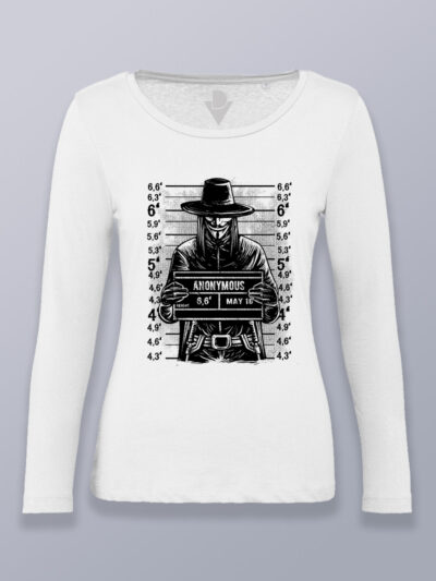 Camiseta mujer manga larga Anonymous foto policial
