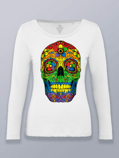 Camiseta mujer manga larga calavera LGTBIQ+