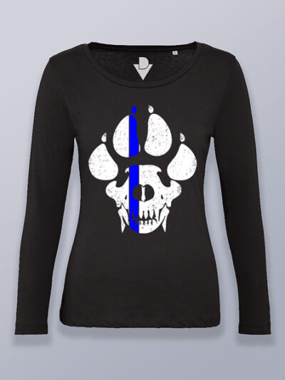 Camiseta mujer manga larga calavera huella animal
