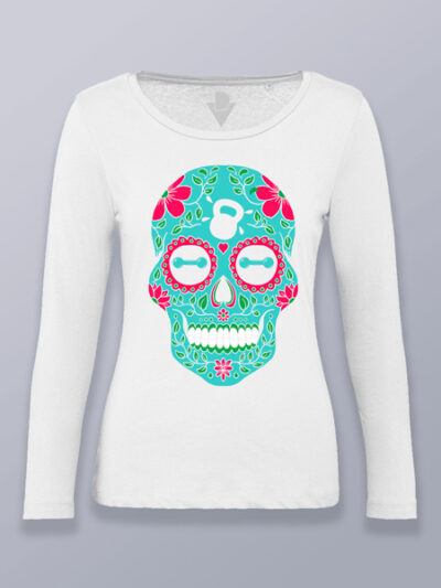 Camiseta mujer manga larga calavera mejicana de GYM