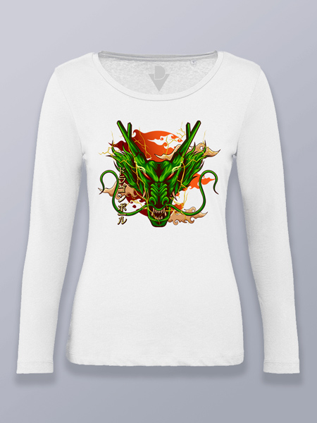 Camiseta mujer manga larga Cara dragón Dragon ball