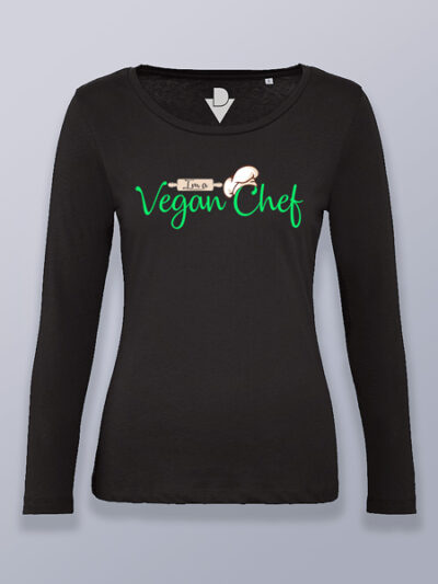 Camiseta mujer manga larga chef vegano