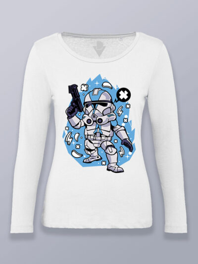 Camiseta mujer manga larga clone trooper cabezón