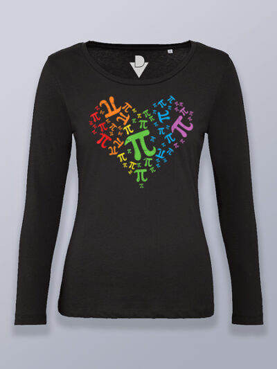 Camiseta mujer manga larga corazón número Pi