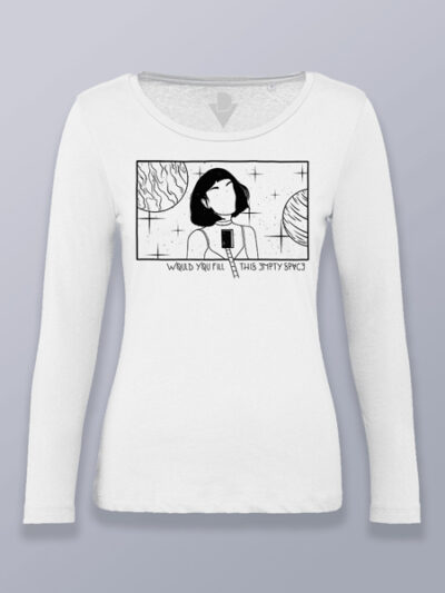 Camiseta mujer manga larga corazón vacío