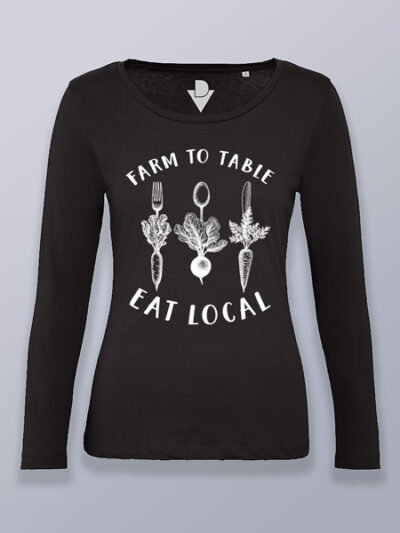 Camiseta mujer manga larga de la granja a la mesa