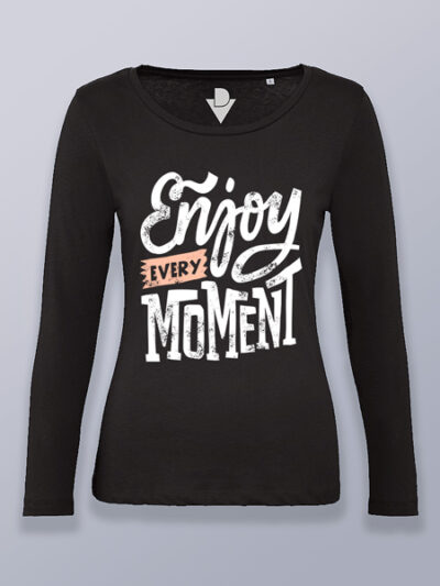 Camiseta mujer manga larga disfruta con cada momento