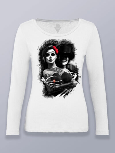 Camiseta mujer manga larga el esqueleto conquistador