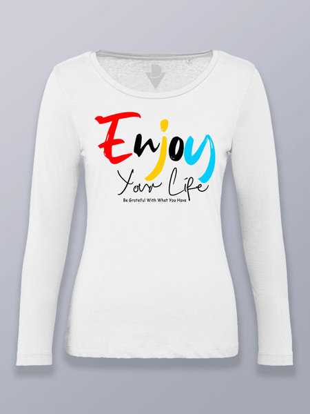 Camiseta mujer manga larga enjoy (color negro)