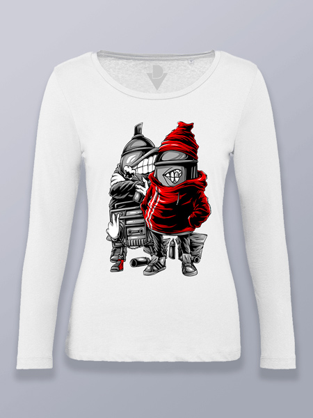 Camiseta mujer manga larga espráis macarras