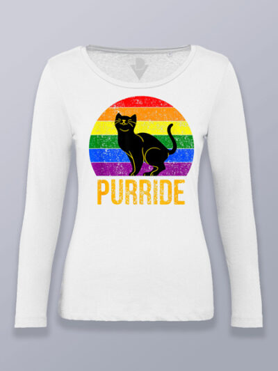 Camiseta mujer manga larga gato purride