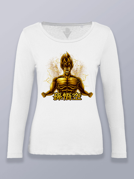 Camiseta mujer manga larga golden Goku