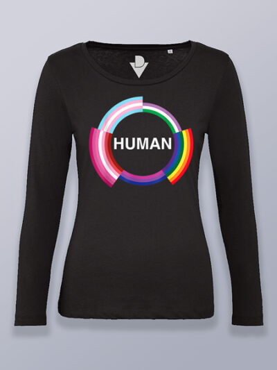Camiseta mujer manga larga humano banderas LGTBIQ+