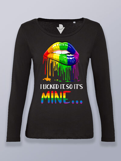 Camiseta mujer manga larga labios colorines