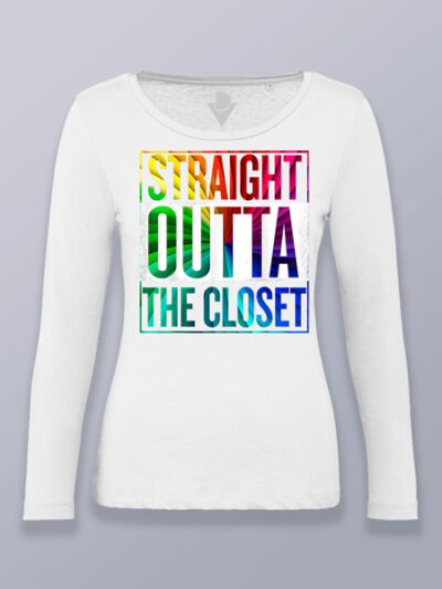 Camiseta mujer manga larga letras salir del armario