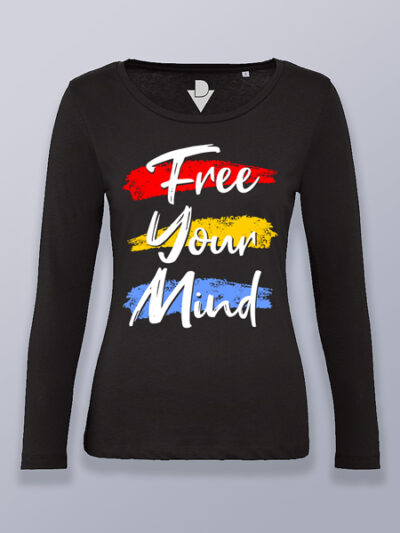 Camiseta mujer manga larga libera tu mente (color blanco)