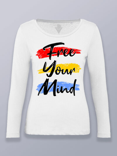 Camiseta mujer manga larga libera tu mente (color negro)