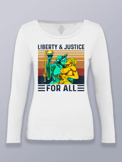 Camiseta mujer manga larga libertad y justicia para todos