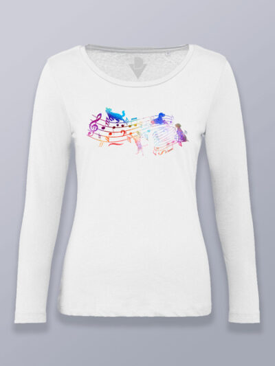 Camiseta mujer manga larga música animal