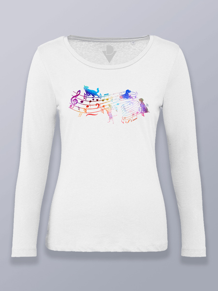Camiseta mujer manga larga música animal