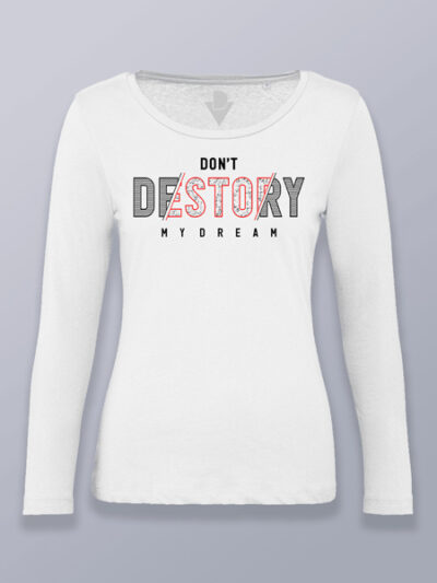 Camiseta mujer manga larga No Destruyas (color negro)